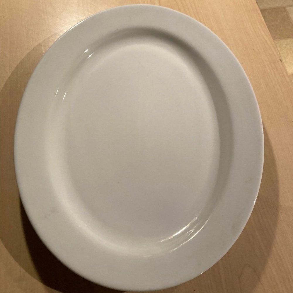 Everyday White White Oval Platter  16 inches by 12 inches